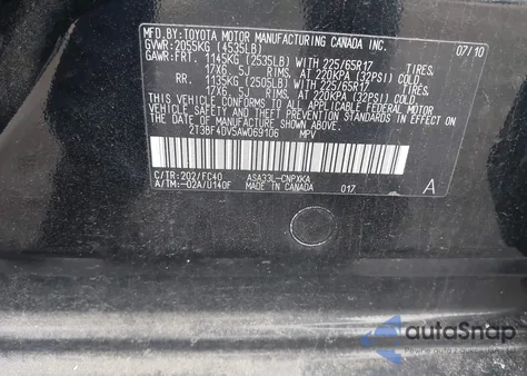 2010 Toyota Rav4 из США, поврежденный, VIN 2T3BF4DV5AW069106